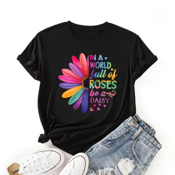 Летняя популярная женская футболка 2023, Модная Повседневная женская футболка с коротким рукавом и креативным рисунком, Персонализированная уличная женская футболка Большого размера