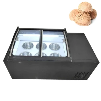 Коммерческий морозильный шкаф для мороженого Морозильная камера Для каши со льдом 6 Круглых Бочек Машина для хранения твердого мороженого