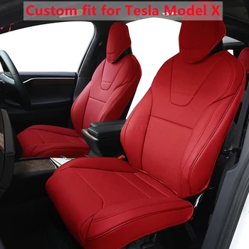 Аксессуары Для автомобильных сидений Tesla Model X Custom Fit На 2018-2021 годы, Полностью Покрытые Высококачественной Кожей, Подушка для 5 6 7 мест