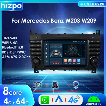Hizpo 2 Din Автомобильный Радиоприемник Carplay Android Для Mercedes-Benz Class CLC W203 W209 AMG CLK Мультимедийный Плеер Стерео GPS Navi BT RDS DSP