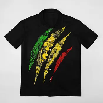 Рубашка с короткими рукавами Warrior Lion of Judah King Раста Регги Ямайка Футболка Костюм Высокого качества FunnySwimming Размер США