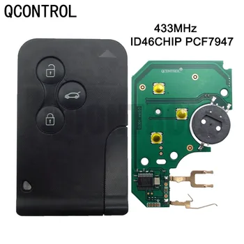 QCONTROL 3 Кнопки Автомобильный Пульт Дистанционного Управления Smart Key Подходит для Renault Clio Logan Megane 2 3 Scenic 434 МГц 7947 Чип