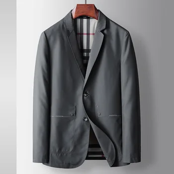 5074-Костюм мужской тонкий повседневный солнцезащитный, эластичный маленький костюм весна-осень single west jacket, рубашка летняя