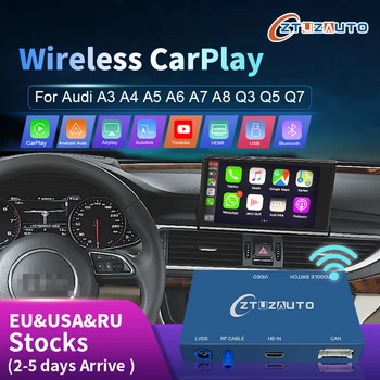 Беспроводной интерфейс Apple CarPlay Android Auto для Audi A3 A4 A5 A6 A7 A8 Q3 Q5 Q7, с функциями зеркальной связи AirPlay Car Play