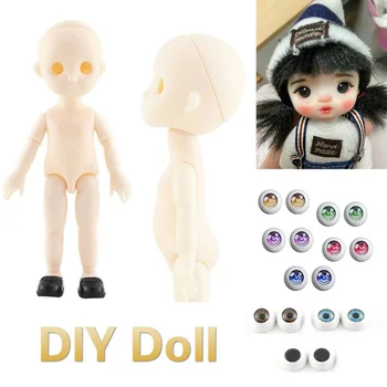 16 см BJD Кукла 7 Цветов Глаз Без макияжа 13 Подвижных Суставов Кукла DIY Куклы Игрушки для Девочек Подарок (Открытая Голова)