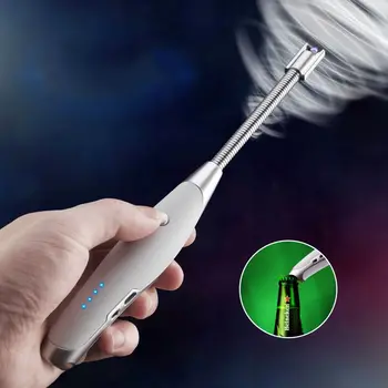 2021 Новая USB Зарядка Прикуривателя Креативная Открывалка для пивных бутылок Ветрозащитная Дуговая зажигалка Умный дисплей батареи