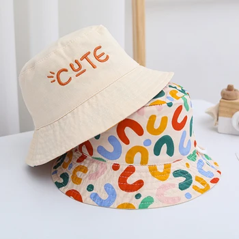 E5162 Весенне-летняя и осенняя детская одежда, Рыбацкие шляпы, Двусторонняя одежда Для мальчиков и девочек, тонкая солнцезащитная шляпа, Панама для детей