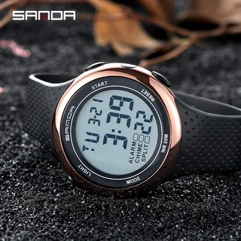 SANDA Hot!!! Цифровые Наручные Часы Мужские S 50M Водонепроницаемые Модные Мужские Спортивные Часы LED Военные Часы Для Мужчин relogios masculino