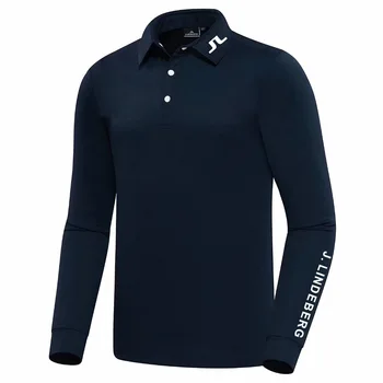 J Lindeberg Golf Apparel Новая мужская Женская весенне-осенняя футболка для гольфа с длинными рукавами и дышащая футболка для гольфа, рубашка -40