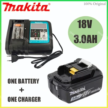 Makita 100% оригинальный 3000 мАч 18 В литий-ионный перезаряжаемый электроинструмент Makita 18 В сменный аккумулятор BL1860 BL1830 BL1850 BL1860B