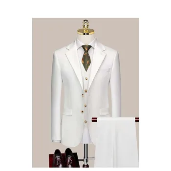 Сшитое на заказ Свадебное платье Жениха, Блейзер, Деловые Классические брюки высокого класса ZHA05-82999