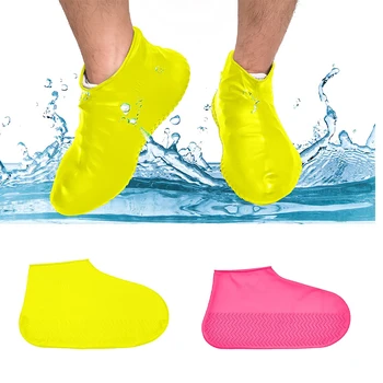 Винтажные Многоразовые латексные непромокаемые чехлы для непромокаемой обуви, нескользящие резиновые галоши для дождевых ботинок, Обувь Унисекс, Аксессуары