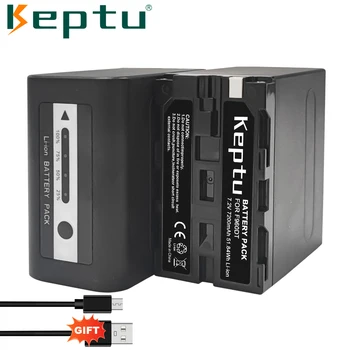 KEPTU 7200 мАч NP-F960 NP F960 F970 Батарея Зарядка через USB для Sony NP-F960 F550 F770 F750 PLM-100 CCD-TRV35 MVC-FD91 + кабель Type C