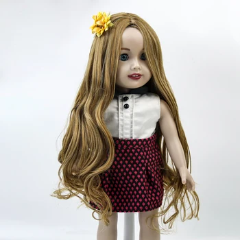 18-дюймовый кукольный парик С Длинными волосами Натурального цвета, высокотемпературные аксессуары для кукол, подарок для девочек 