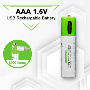 Литий-ионный аккумулятор высокой емкости 1,5 В AAA 750 МВтч USB для беспроводной мыши с дистанционным управлением + кабель