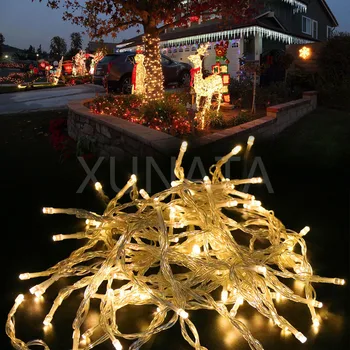 Рождественские огни 2 М, 5 М, 10 М, Светодиодная гирлянда на батарейках, Сказочные огни, Уличная Гирлянда, Праздничное освещение для декора свадебной вечеринки