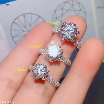 Ювелирные изделия KJJEAXCMY из стерлингового серебра 925 пробы с бриллиантом Муассан 1,0 - 3,0 карата, Женское кольцо с блестящим новым бриллиантом