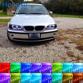 для BMW E46 с ПРОЕКТОРАМИ 1998-2005 Аксессуары Фара Многоцветная RGB LED Angel Eyes Halo Ring Eye DRL RF Пульт Дистанционного Управления
