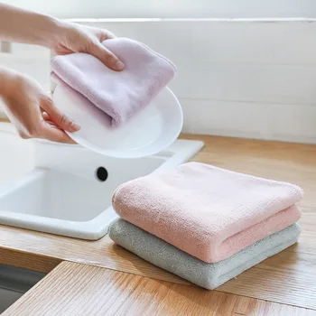 luluhut 3 шт./лот, домашние полотенца из микрофибры для кухни, абсорбирующая плотная ткань для чистки, кухонное полотенце из микроволокна для протирания стола