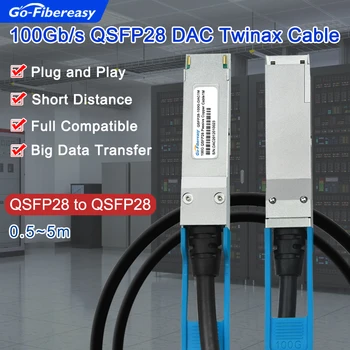 100G Кабель QSFP28 DAC 0,5 м ~ 5 М с Пассивным прямым подключением из Меди для Cisco Ubiquiti, Mikrotik, Netgear, Huawei 100G Кабель QSFP28 Twinax