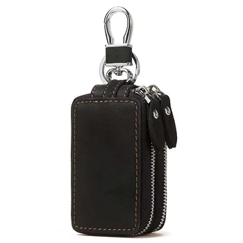 Кожаный кошелек для ключей SUMAITONGenuine, цепочка на молнии, Мужской автомобильный держатель, сумка-ключница, высококачественный Дизайнерский кошелек