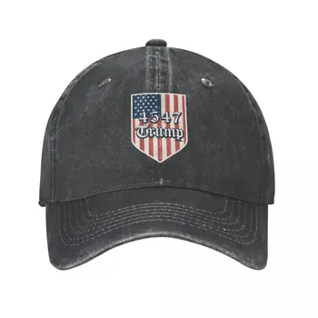 45 47 - Президент Трамп 2024 - Выборы - Американо - Республиканская бейсболка ковбойская шляпа Остроконечная кепка Ковбойские шляпы Бибоп
