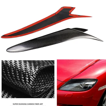 Накладка на лоб переднего головного света для Mazda RX-8 Coupe 2004-2008, Фара из углеродного волокна, Накладка на Веко, Накладка на брови, Наклейка на крышку лампы, Наклейка на фары