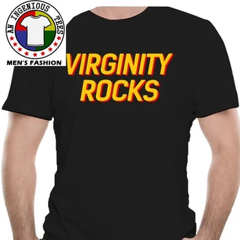 Мужская Забавная футболка, Модные футболки Virginity Rocks, Унисекс, Женская футболка, Хлопковые футболки, Мужские летние модные футболки, Размер США/ЕС