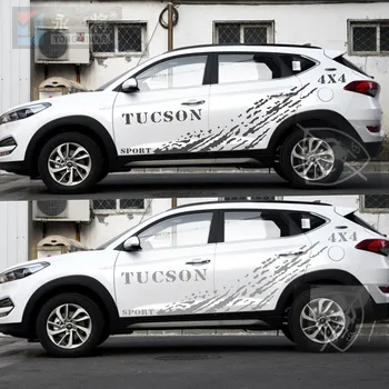 Автомобильные наклейки для Hyundai Tucson 2016-2019, персонализированные наклейки для отделки экстерьера автомобиля, наклейки в стиле бездорожья Tucson