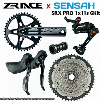 SENSAH SRX PRO 1x11 Speed, набор дорожных групп 11s, переключатель скоростей R / L + задние переключатели + кассета ZRACE chainset, для велокросса с гравийным покрытием