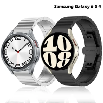 Металлическая звездочка Для Samsung Galaxy Watch 6 5 4 40 мм 44 мм без зазора с пряжкой-бабочкой Galaxy Watch 4/6 Classic 47 мм 43 мм 46 42 мм Браслет