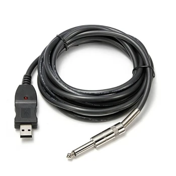Прочный USB-гитарный кабель USB-штекер до 6,35 мм 1/4 дюйма с разъемами TS-Mono Прямая поставка