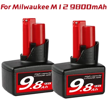 1-3 упаковки литий-ионного аккумулятора 9000mAh M12 для Milwaukee 12V 48-11-2401/48-11-2402/48-11-2410/48-11-2411/48-11-2420/48-11-2430 Инструменты M12