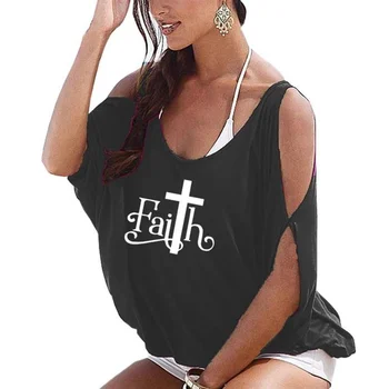 2022, новая модная футболка для женщин с буквенным принтом веры, рукав 