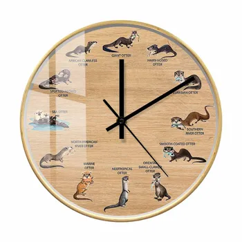 Выдры мира Бесшумные Кварцевые Настенные часы Animal Home Decor Настенные часы с Карикатурой на 12 Видов Выдр Современный дизайн