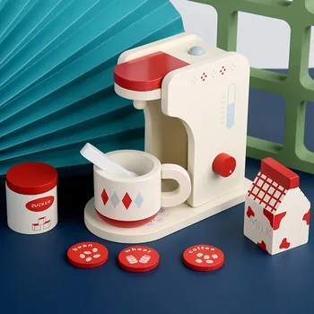 Детская игра-симулятор хлебопечки, набор кофемашин, деревянные игрушки для мальчиков и девочек, интерактивная игра Baby
