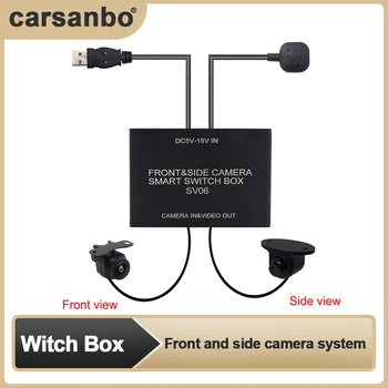 Качественная камера переднего обзора Carsanbo, блок управления видеоизображением с водонепроницаемой камерой ночного видения HD IP68, автоматическая камера бокового обзора