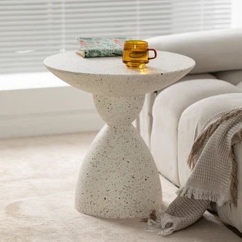 Приставной столик из оксида магния Журнальные столики для гостиной, Маленькая Круглая креативная прикроватная тумбочка, Тумбочки для спальни, Прикроватный столик
