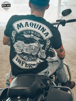 Летние мотоциклетные рубашки IRON JIA'S, быстросохнущие футболки и топы для верховой езды, дышащие, Забавный круглый вырез, мотоциклетный короткий рукав