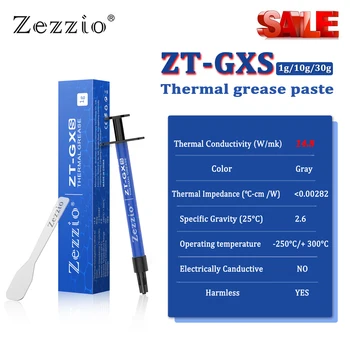Термопаста Zezzio ZT-GXS 14,8 Вт/мк Проводящая Силиконовая Смазка 1/10/30 г Паста Для Охлаждения видеокарты GPU CPU Ноутбука thermal