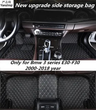 Обновленные кожаные автомобильные коврики для Bmw 3 серии E30_E36_E46_E90_E91_E92_E93_F30 2000-2018 на заказ автомобильный ковровый чехол для ног