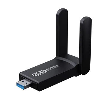 Сетевой USB3.0 Домашний WiFi Ключ Настольный USB-адаптер 1200 Мбит/с Антенны Дальнего действия 5dBi Двухдиапазонные Аксессуары Приемник 5 ГГц 2,4 G