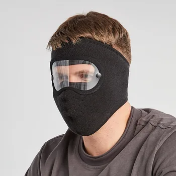 Зимняя Ветрозащитная Пылезащитная маска для всего лица, Велосипедные Лыжные Дышащие Маски Высокой четкости, Противотуманные очки, капюшон