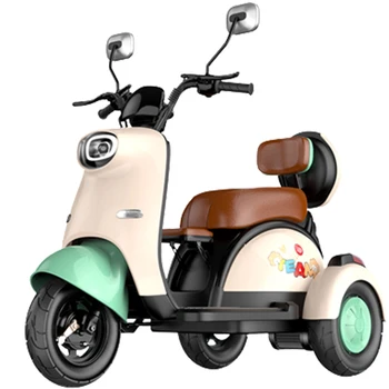 Электрический трехколесный велосипед для родителей и детей, Маленький Аккумуляторный мотоцикл С четырехкратным предохранительным тормозом, жидкокристаллический прибор