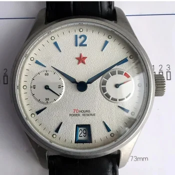 Оригинальные мужские часы Red Star с запасом хода 70 часов, Автоматический хронограф с механизмом 