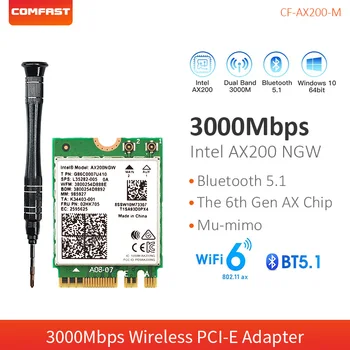 2974 Мбит/с Mini PCI-E WiFi 6 Карт Двухдиапазонный AX200 NGFF M.2 AX200NGW Bluetooth 5.1 802.11 AX Модуль Беспроводного адаптера Wi-Fi для ноутбука