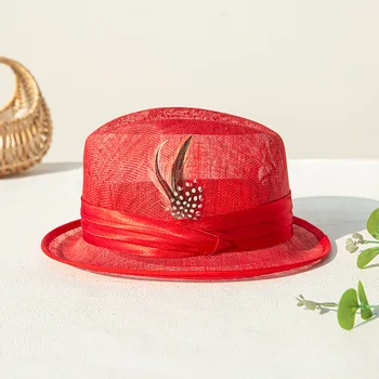 Панама, Женский Летний Солнцезащитный Пляжный Аксессуар, Широкополая дышащая кепка с защитой от ультрафиолета, Роскошная Праздничная кепка для вечеринок