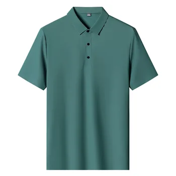 Летние мужские рубашки Поло, Новая классическая футболка с коротким рукавом, дышащие охлаждающие быстросохнущие нейлоновые поло, мужская футболка для гольфа, большие размеры M-8XL