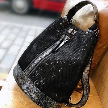 Новый модный Кожаный рюкзак для ноутбука с блестками, Женский Противоугонный рюкзак с индивидуальным замком, Дорожный рюкзак Mochila Feminina Back Pack