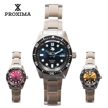 Proxima UD1680 Мужские наручные часы Механические Часы для дайвинга Автоматический механизм из нержавеющей стали с керамическим безелем NH35 Спортивные часы C3